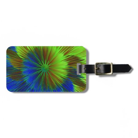 Blue Green Star Burst Tag For Bags