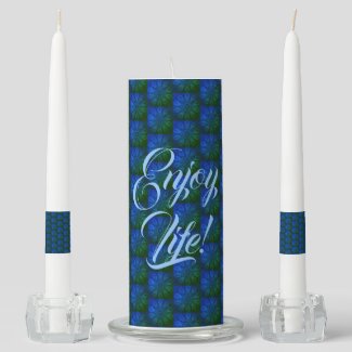Blue Green Starburst Enjoy Life Design Unity Candl