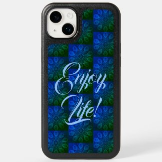 Blue Green Starburst Enjoy Life Pattern