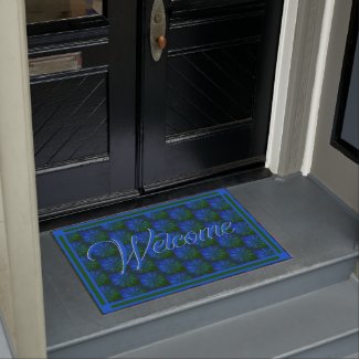 Blue Green Starburst Pattern Welcome