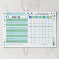 Blue Green Stars - Chore Reward Chart