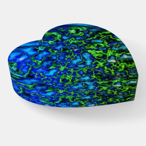 Blue Green Stone  Heart Paperweight