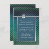 Blue, Green Striped Bar Mitzvah Enclosure Card (Front/Back)