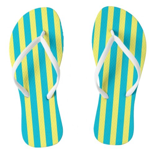 Blue  Green Striped Flip Flops