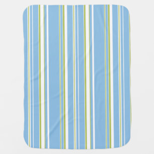 Blue Green Striped Unisex Swaddle Blanket