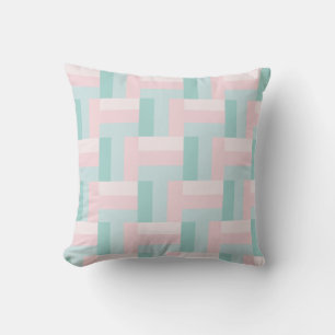 Blue Green Stripes Color Harmony Template Throw Pillow