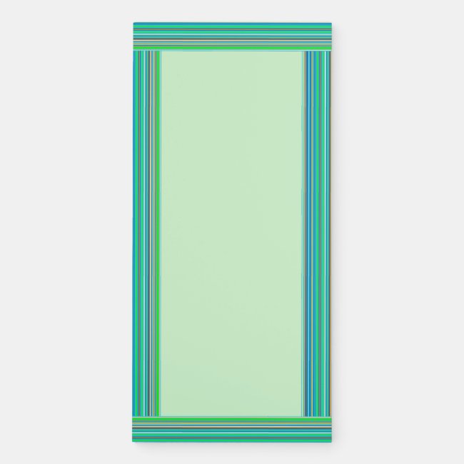 Blue Green Stripes Magnetic Fridge Notepad