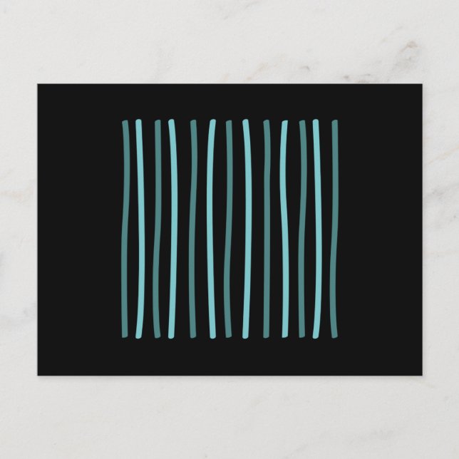 Blue Green Stripes Pattern Postcard (Front)