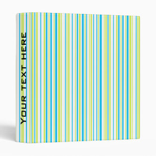 Blue green Stripes simple elegant pattern 3 Ring Binder