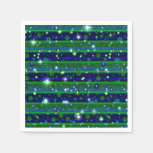 Blue Green Stripes with Stars and Raindrops Napkins