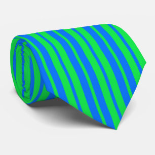 Blue Green Stylish Stripes Pattern Design Neck Tie