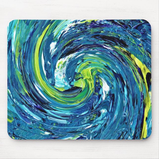 Blue Green Swirl Gel Mousepad (Front)