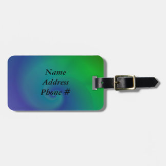 Blue Green Swirl Luggage Tag
