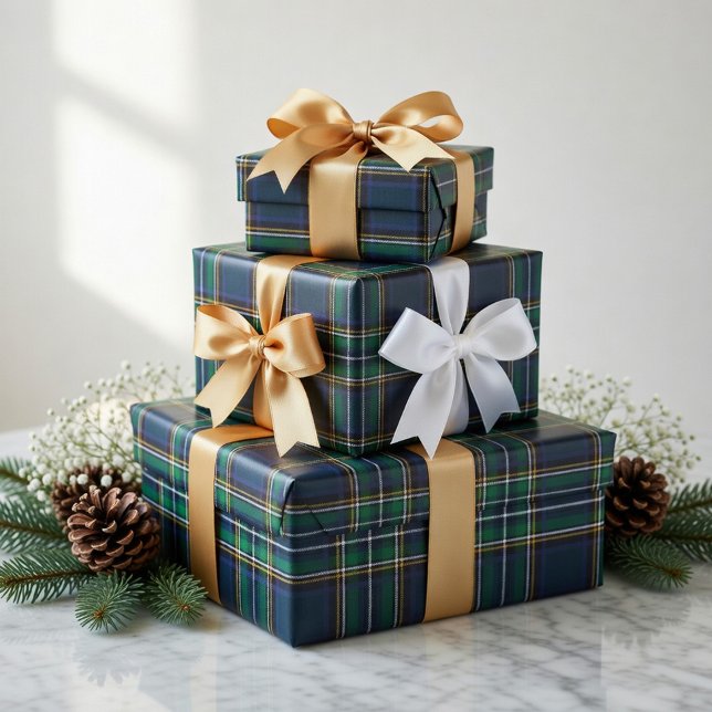 Blue Green Tartan Plaid Wrapping Paper (Creator Uploaded)