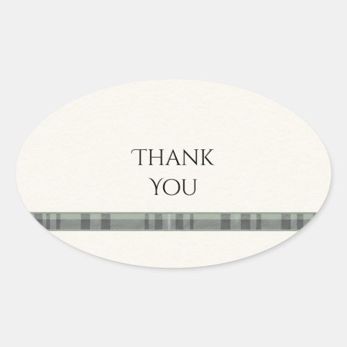 Blue Green Tartan Wedding Thank You Sticker