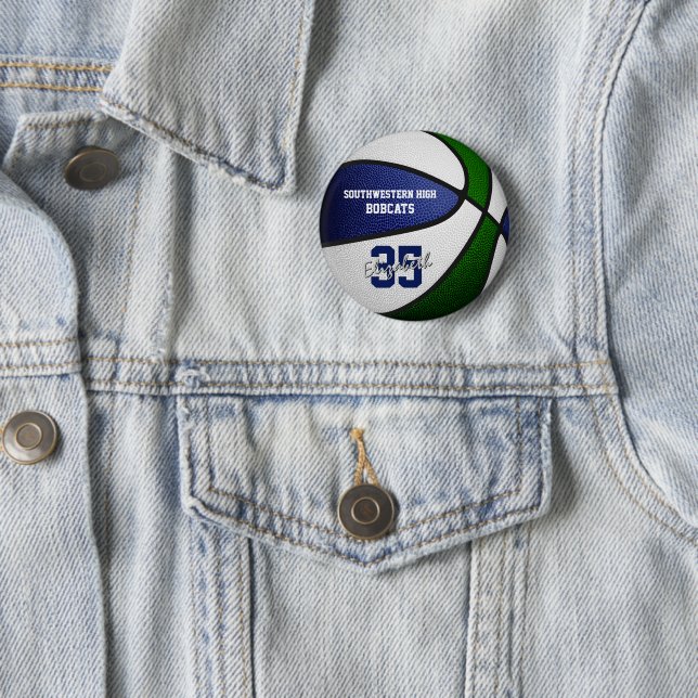 blue green team colors girls boys basketball button (In Situ)