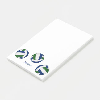 blue green team colors volleyball coach post-it notes
