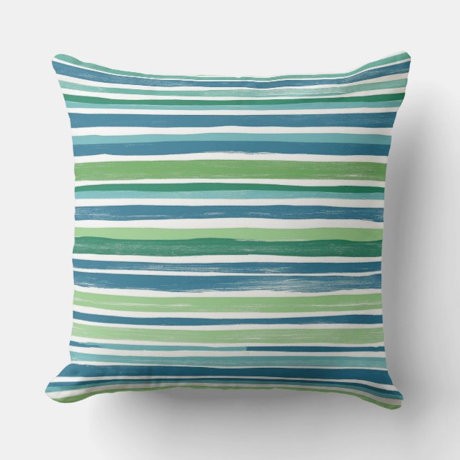 Blue & Green Throw Pillow (Front)