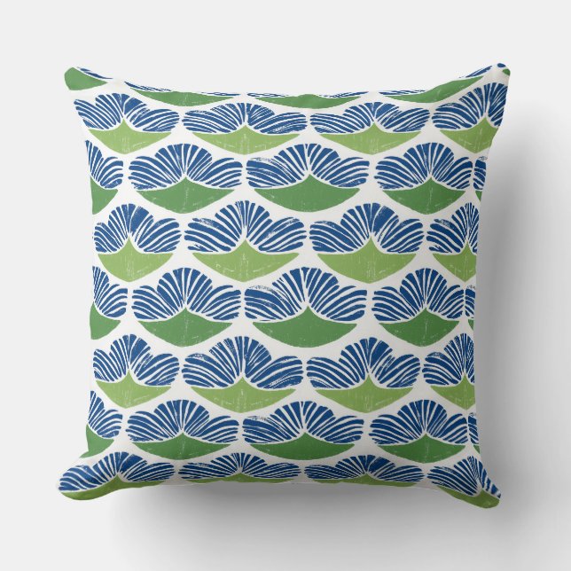 Blue & Green Throw Pillow (Front)