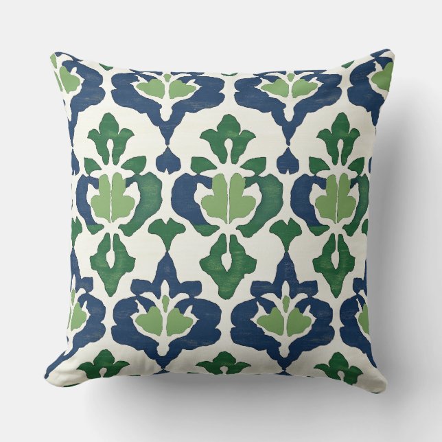 Blue & Green Throw Pillow (Front)
