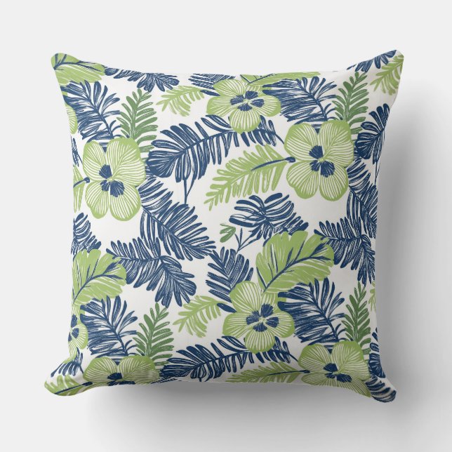 Blue & Green Throw Pillow (Front)