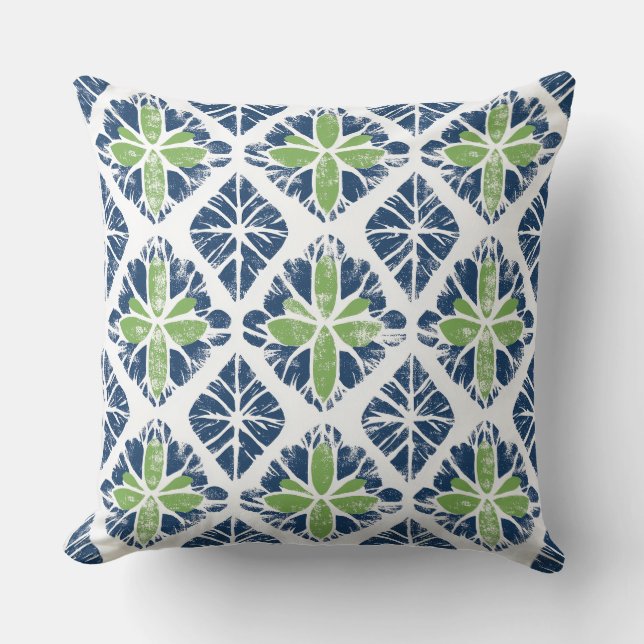 Blue & Green Throw Pillow (Front)
