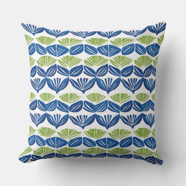 Blue & Green Throw Pillow (Front)