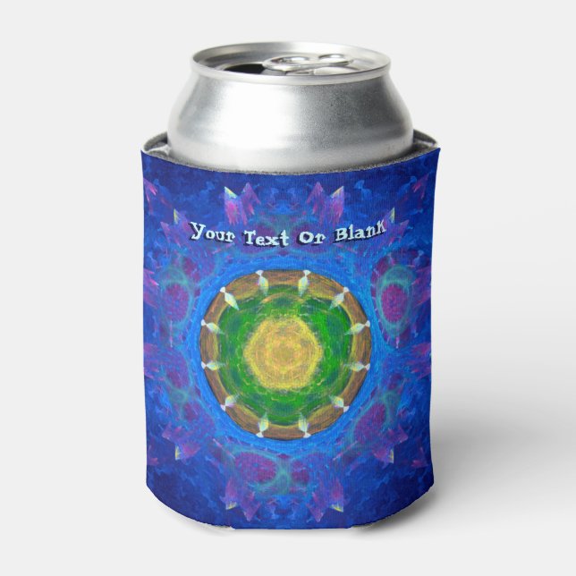 Blue-Green Tie Dye Can Cooler (Can Front)