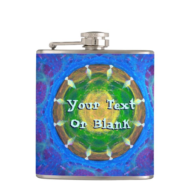 Blue-Green Tie Dye Hip Flask (Front)
