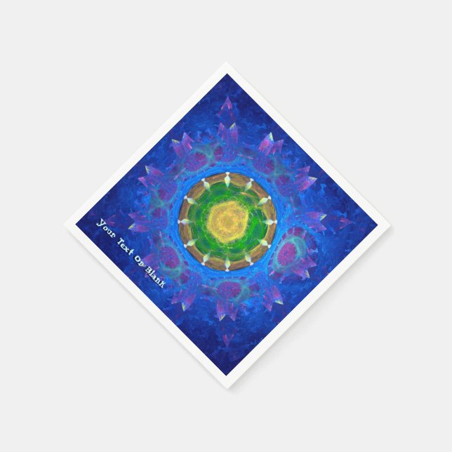 Blue-Green Tie Dye Paper Napkins (Corner)