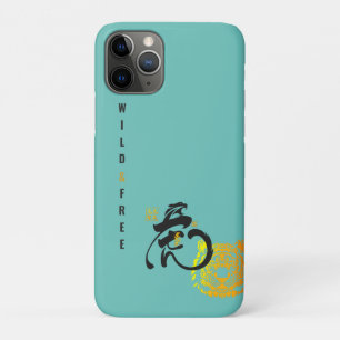 Blue-Green Tiger Wild & Free Golden Image iPhone 11 Pro Case