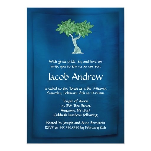 Blue Bar Mitzvah Invitations 5