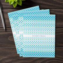 Blue Green Trendy Diamond Pattern Pocket Folders