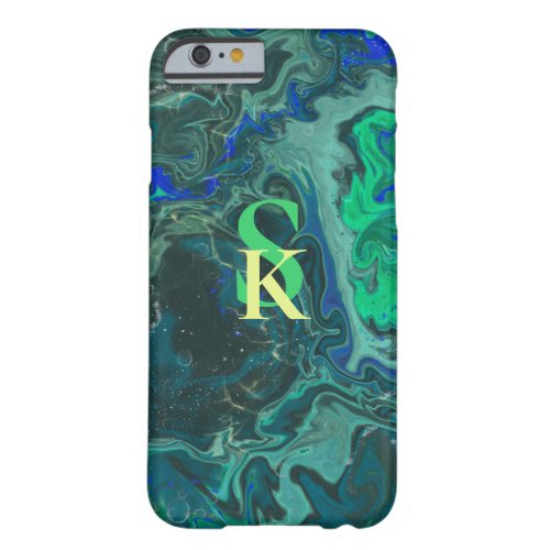 blue green trendy marbling design Case_Mate iPhone Barely There iPhone 6 Case