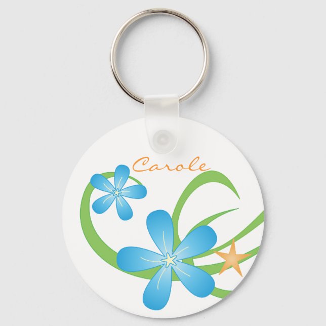 Blue Green Tropical Keychain (Front)