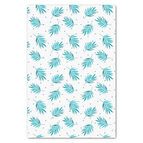 Blue_green tropical palm leaves pattern tissue paper