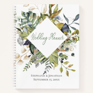 Blue & Green Tropical Wedding Planner Notebook