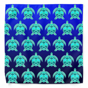 Blue green turquoise teal turtle bandana