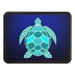 Blue green turquoise teal turtle hitch cover