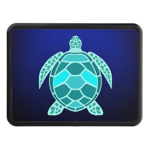 Blue green turquoise teal turtle hitch cover