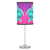 Blue green turquoise teal turtle table lamp (Back)