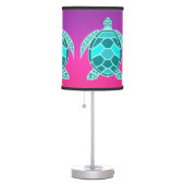 Blue green turquoise teal turtle table lamp (Right)