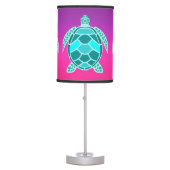 Blue green turquoise teal turtle table lamp (Front)