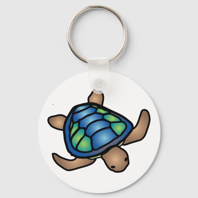 Blue Green Turtle Keychain (Front)