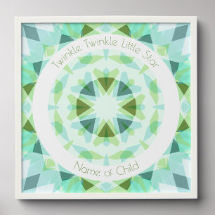 Blue Green Twinkle Little Star Baby Child Nursery Peel And Stick Photo Tile