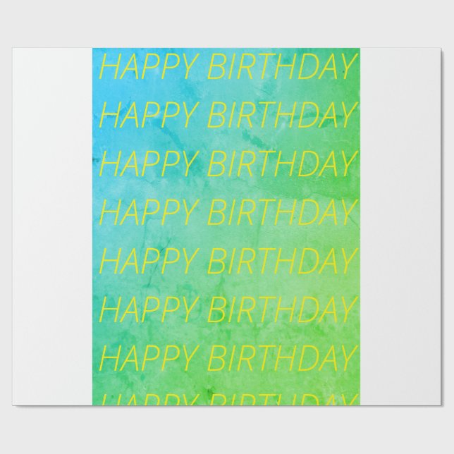 Blue/green tye-dye Wrapping Paper  (Flat)