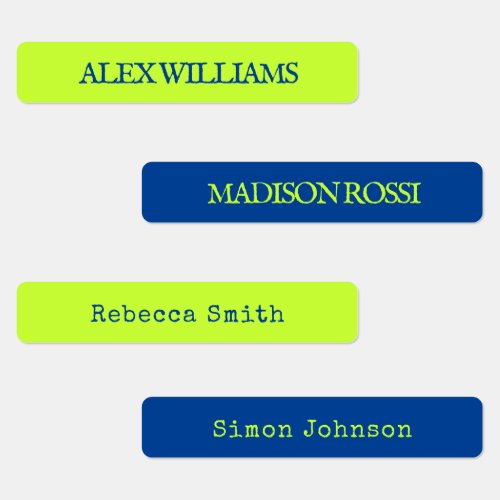 Blue Green Typewriter  Waterproof Name Labels