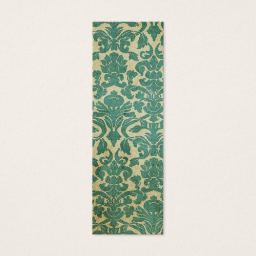 Blue green vintage damask bookmark business card