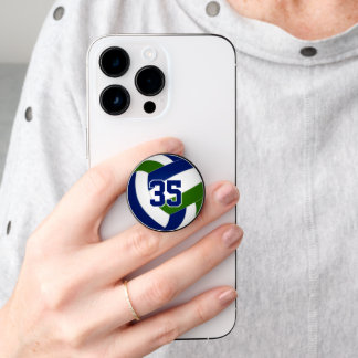 blue green volleyball team colors kids teens PopSocket