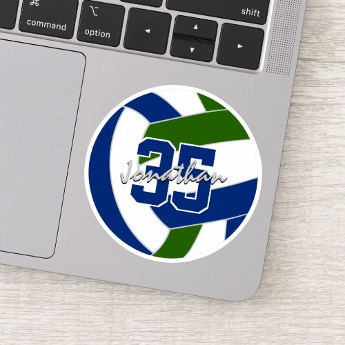blue green volleyball team colors personalized sticker